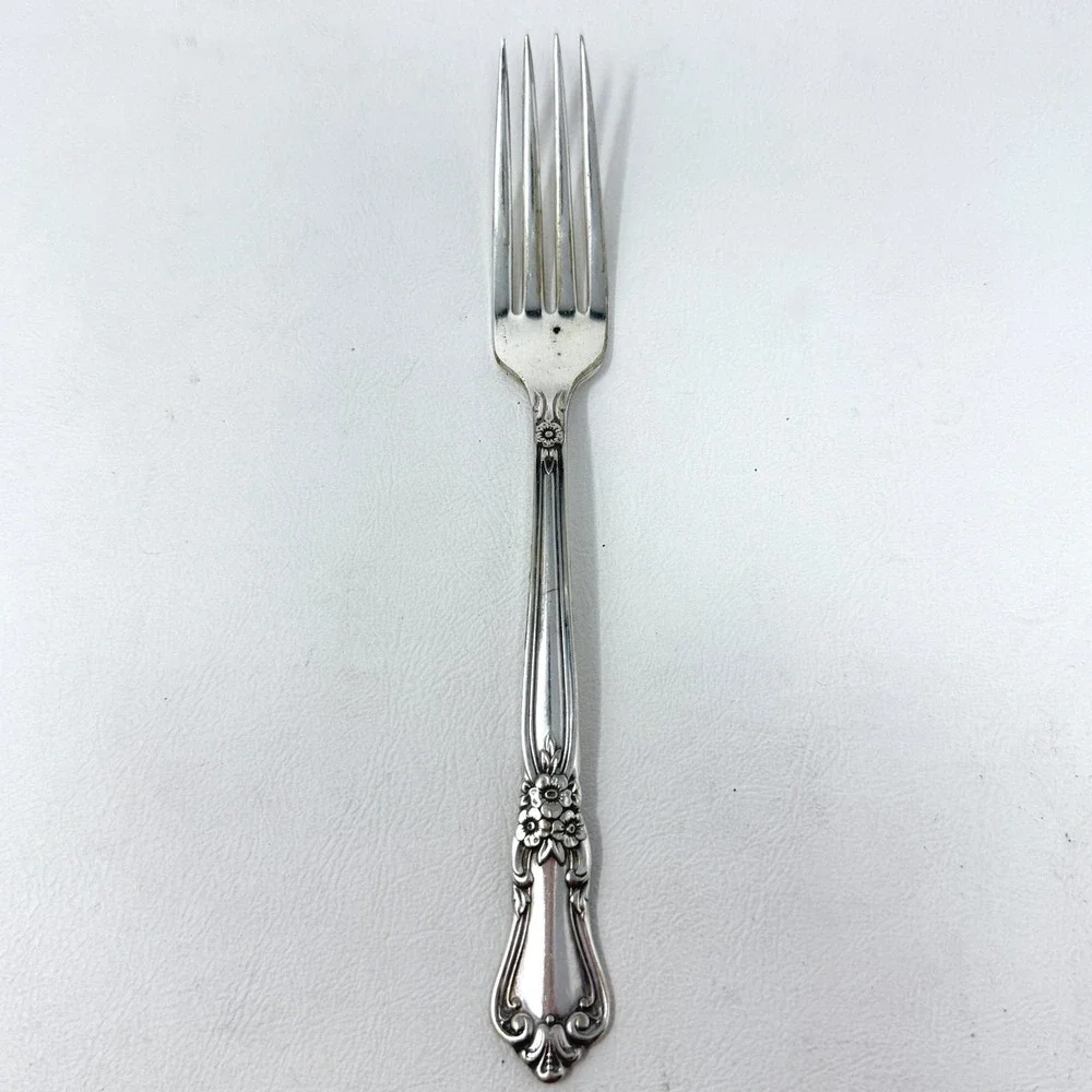 Oneida Valley Rose Serving 4 Pcs 3 Spoons Dinner‎ Fork Silverplate Flatware READ